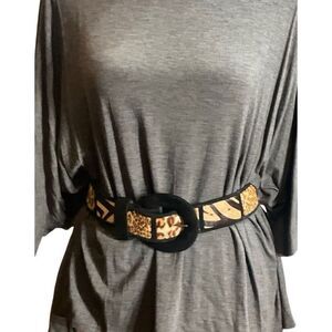Vintage Cowhide Animal Print Belt